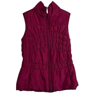 Great Northwest Indigo Womens Quilted Puffer Vest Medium Burgundy Lightweight